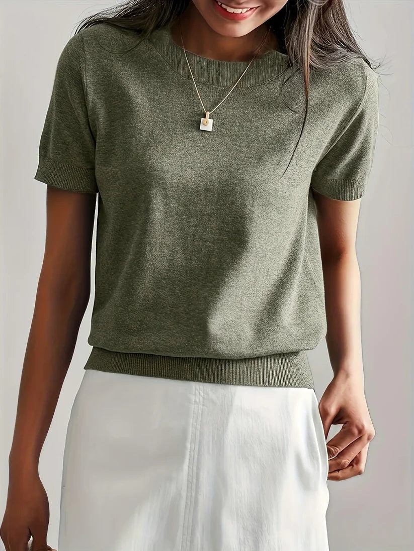 Trendy Zomer T-shirt in Sweaterstijl  | Drinia