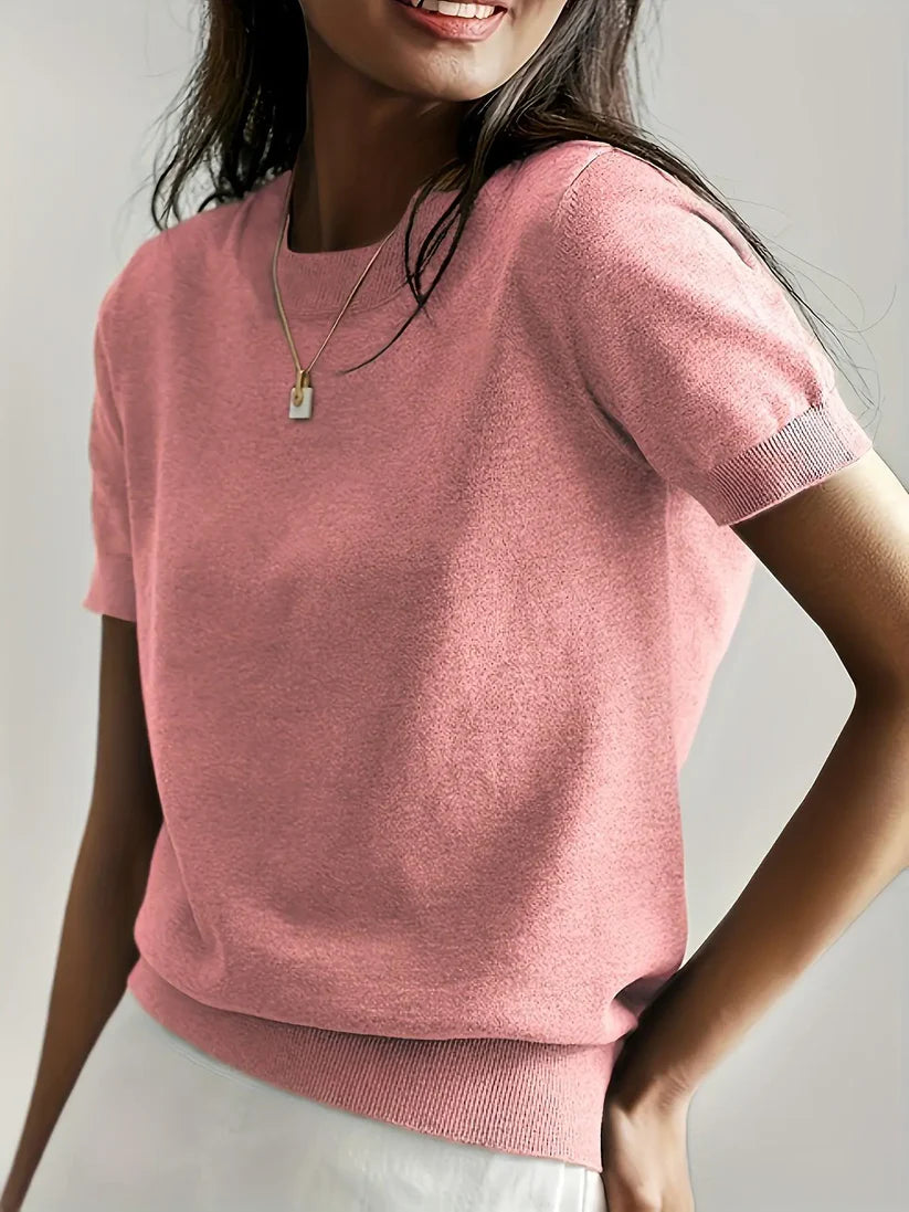 Trendy Zomer T-shirt in Sweaterstijl  | Drinia
