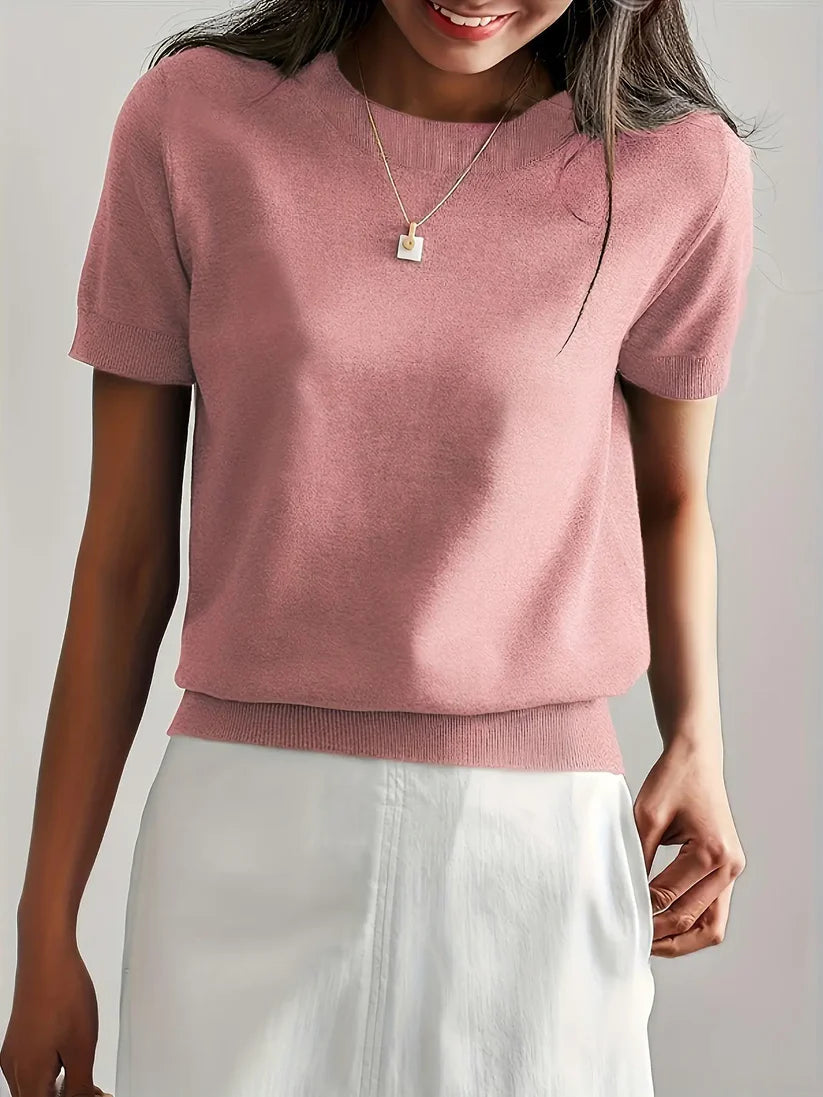 Trendy Zomer T-shirt in Sweaterstijl  | Drinia