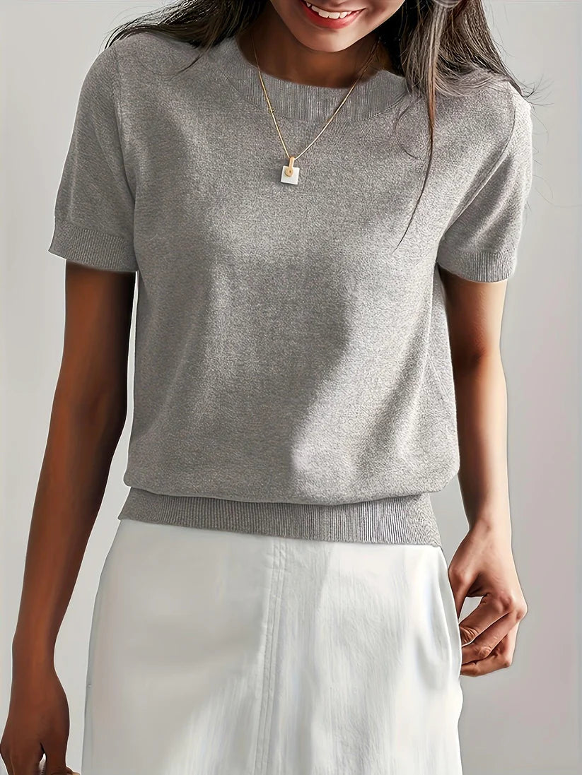 Trendy Zomer T-shirt in Sweaterstijl  | Drinia