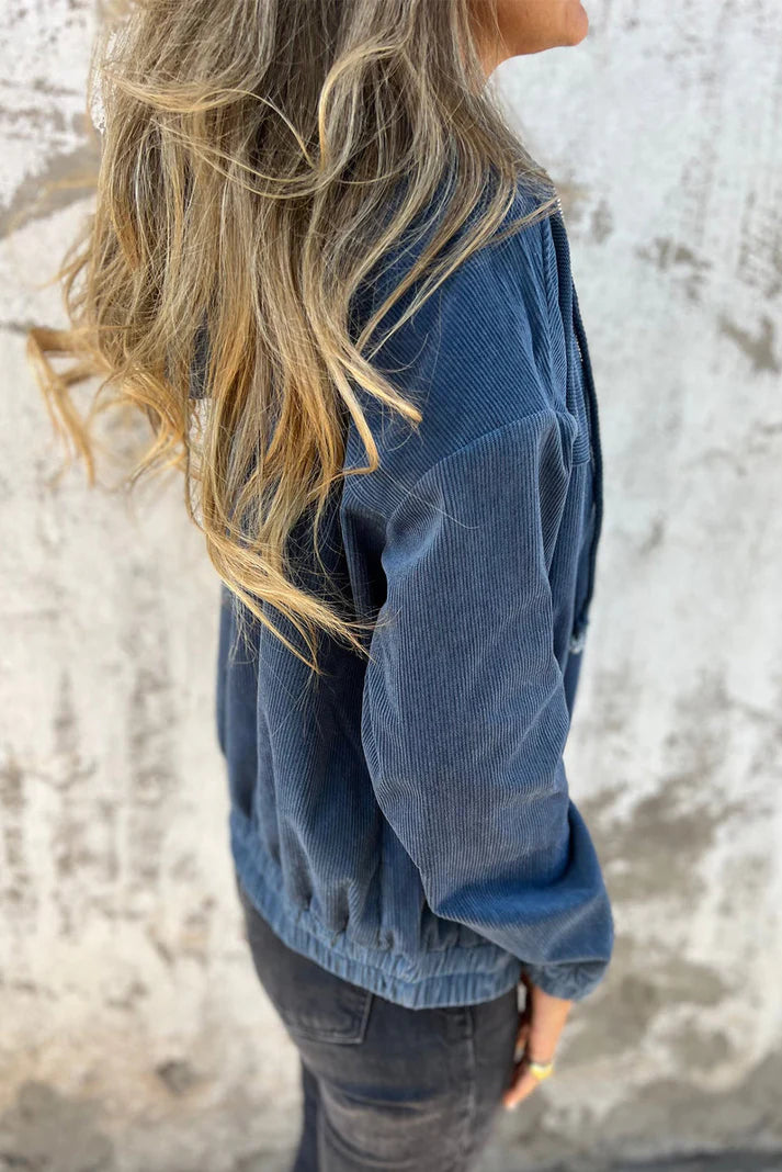 Casual Corduroy Capuchon Jas | Xariel Jas