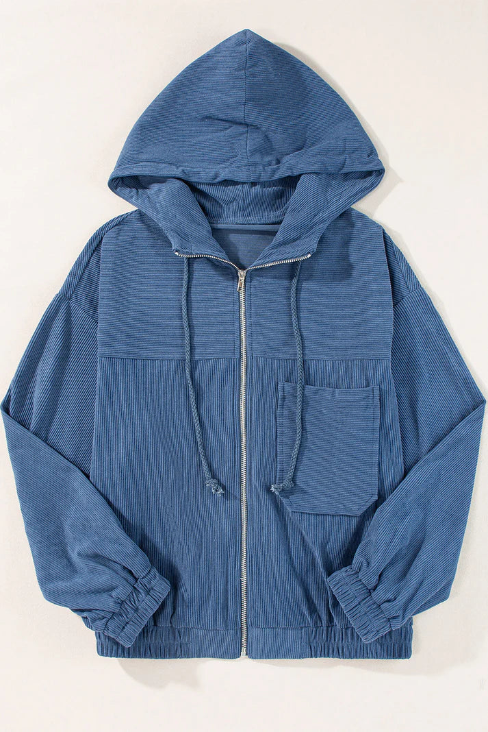 Casual Corduroy Capuchon Jas | Xariel Jas