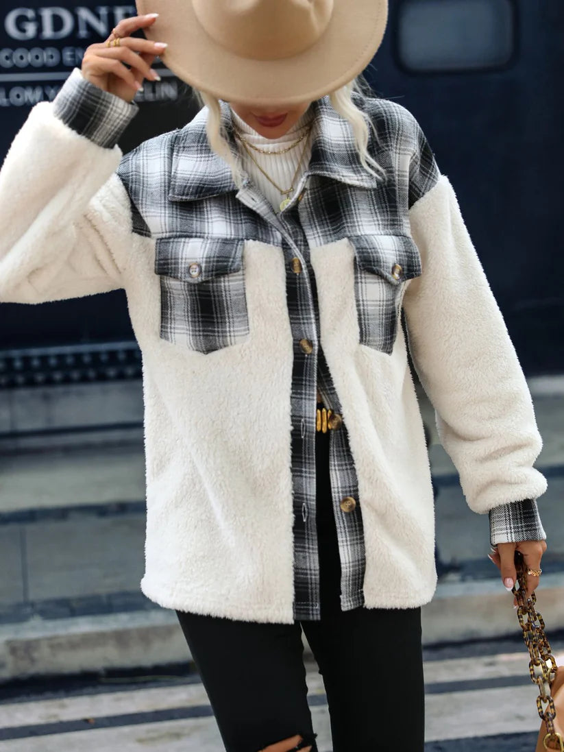 Fleece Geruite Jas | Celestine Jas