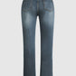 Midden taille Flamingo Geborduurde Jeans | Belka jeans