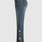 Midden taille Flamingo Geborduurde Jeans | Belka jeans