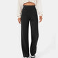 High-wasted elastische broek | Natu