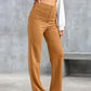 High-wasted elastische broek | Natu