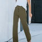 High-wasted elastische broek | Natu