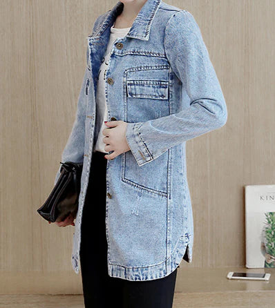 Comfortabele Casual Denim Jas | Uria jAs