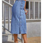 Denim Rok met Split en Knopen | Doreen