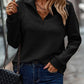 Dames Geribbelde Half-Zip Pullover | Wyka Trui