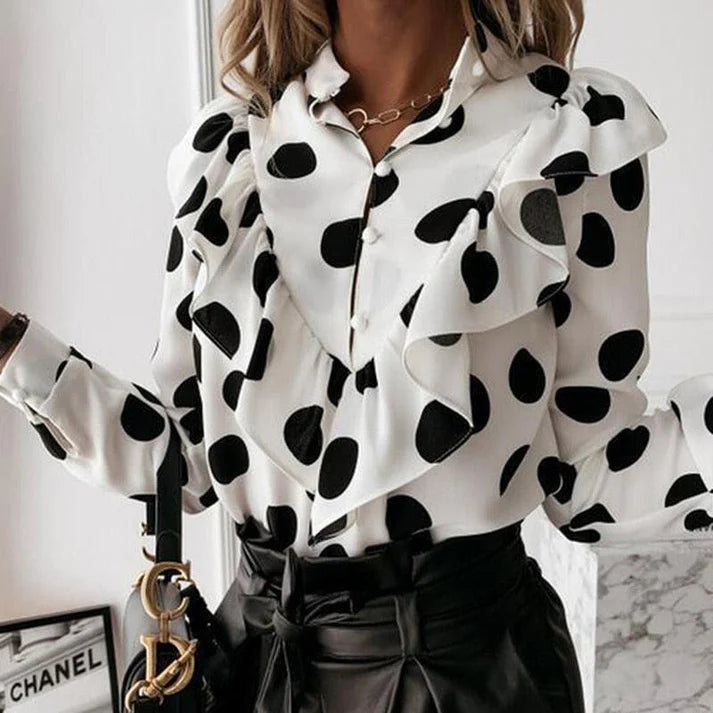 Damesbloes met Ruches en Lange Mouwen | Neema Blouse