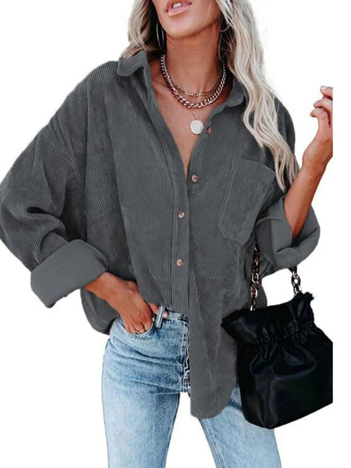 Rib Fluwelen Blouse | Tesma Blouse